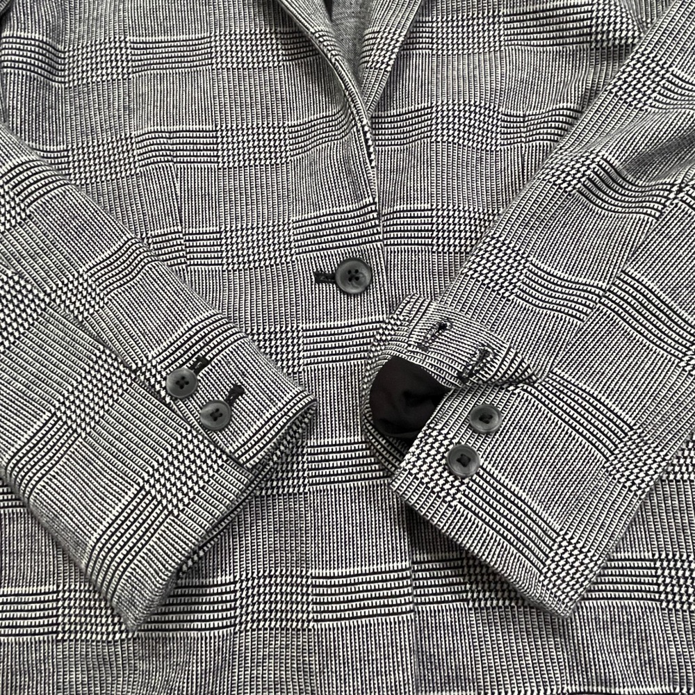 Old Navy Blazer Womens L Black White Glen Plaid Single Button Academia Office - Picture 6 of 13